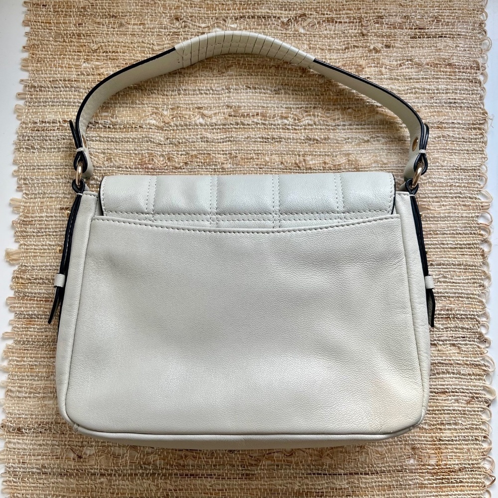 Lodis Kinsley Leather Flap Crossbody Bag in Mushroom Gray - Picture 4 of 6